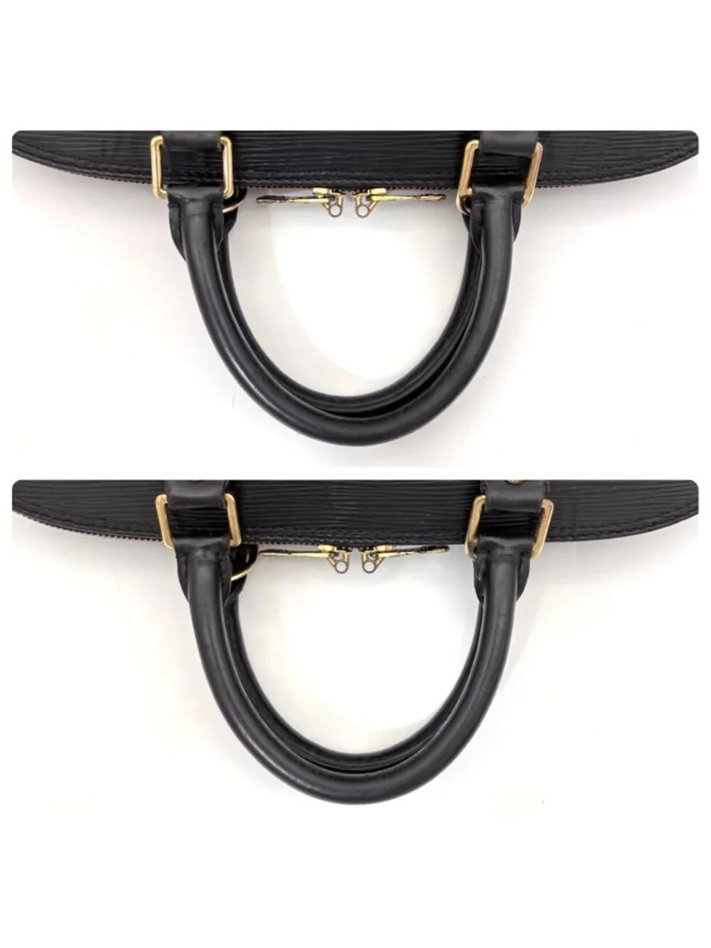 Louis Vuitton Epi Alma PM Handbag Noir Black Gold
